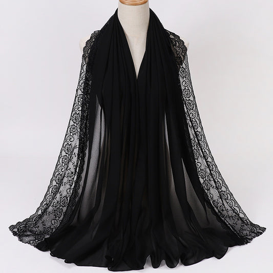 Pearl Chiffon Lace Women's Toe-covered Scarf