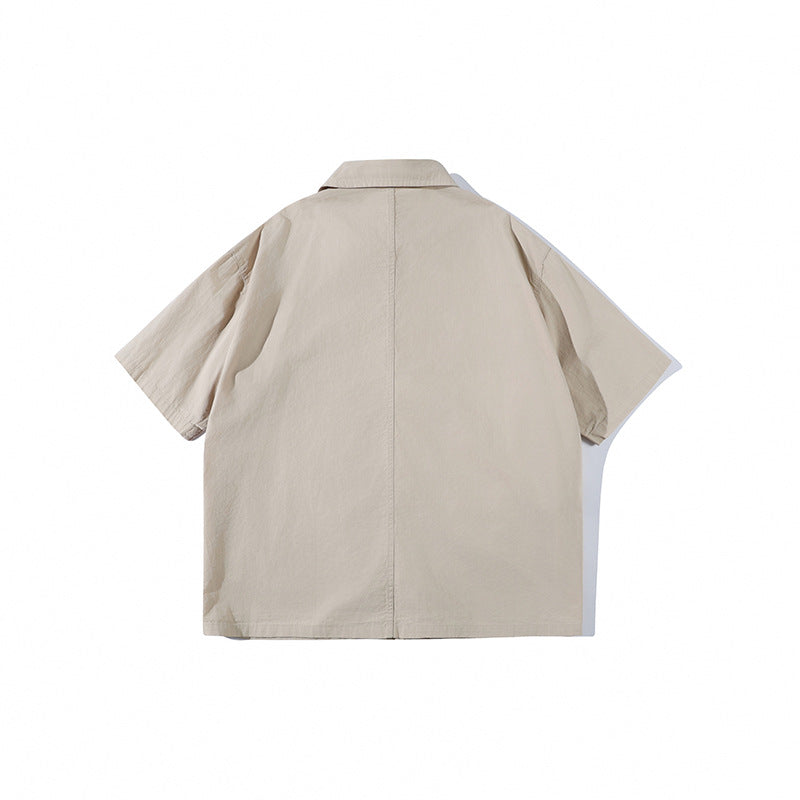 New Chinese Style Claw Buckle Men's Short-sleeved Shirt