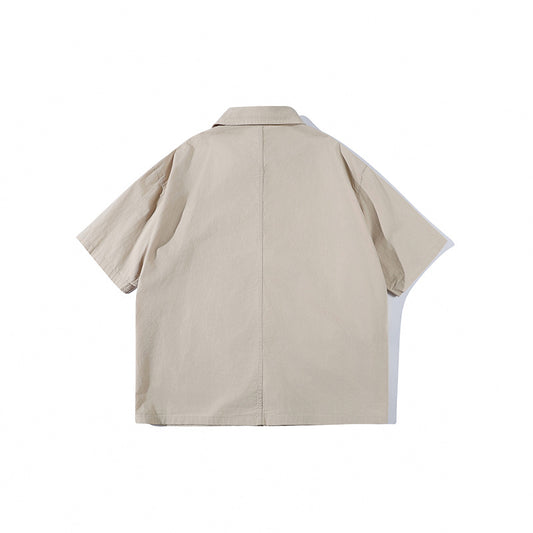 New Chinese Style Claw Buckle Men's Short-sleeved Shirt