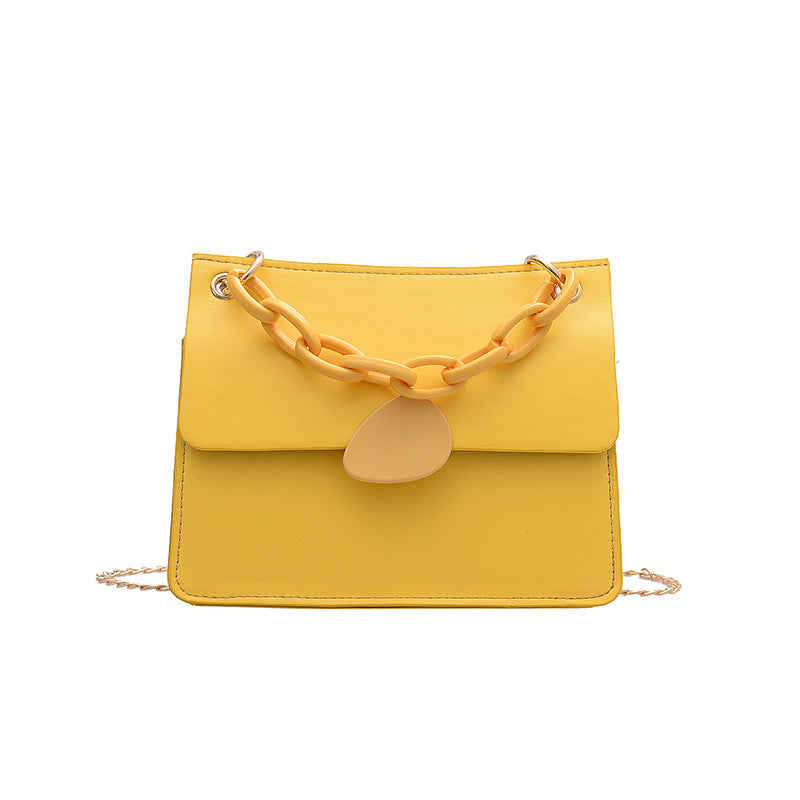 European And American Style PU Handbag Pure Color Chain