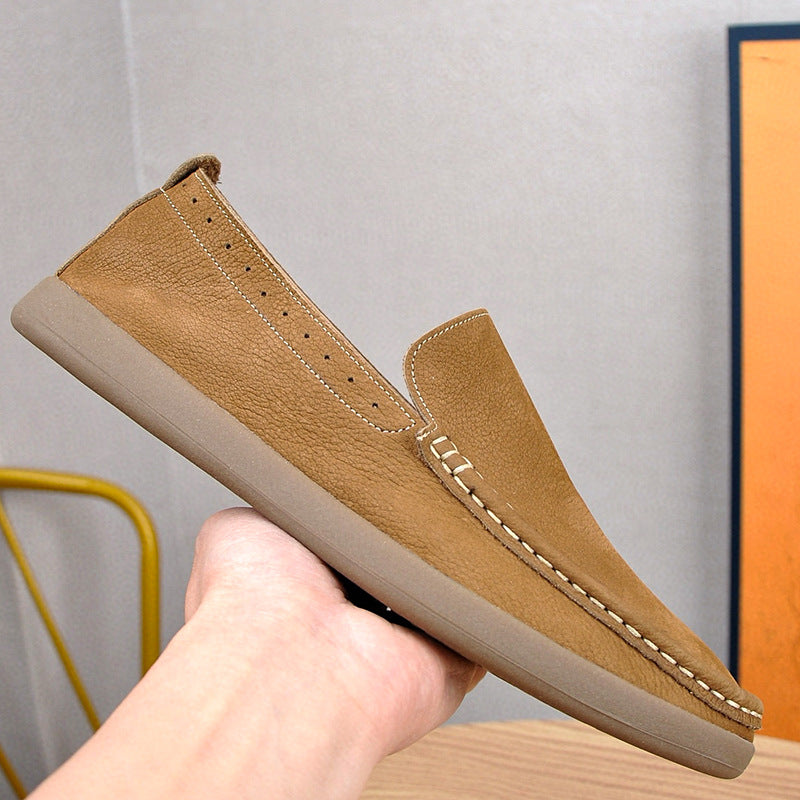 Mens Casual Breathable Soft Leather Shoes