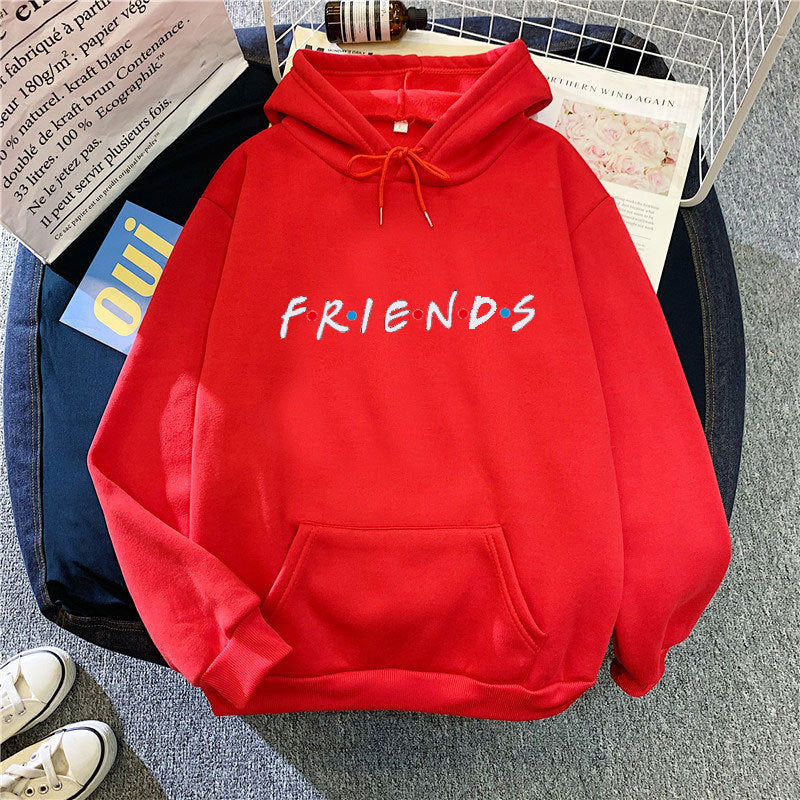 Dame hættetrøje med lange ærmer og 'Letter Friend'-print