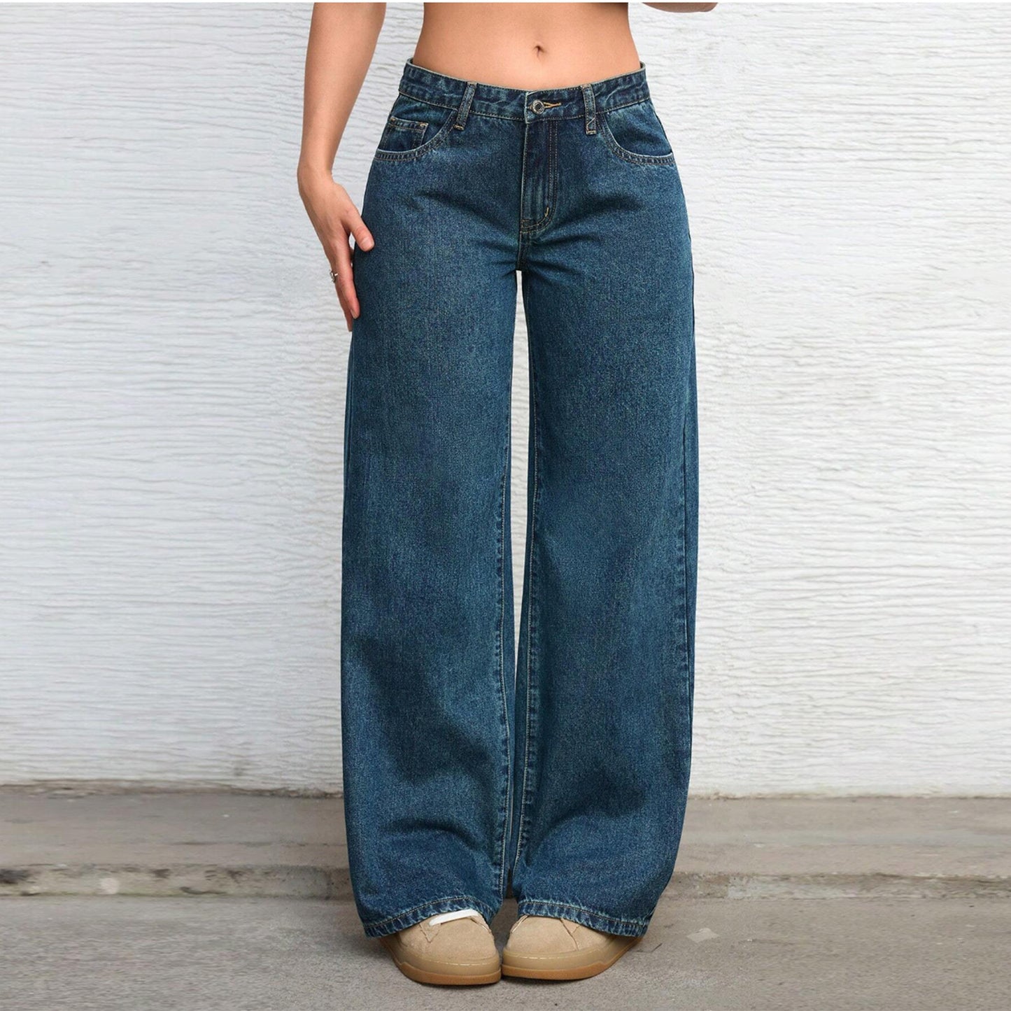 Slimming Mop Straight All-matching Retro American Style
