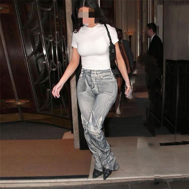 Women's Slim Fitting Micro Flare Casual Pants