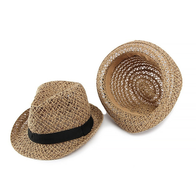 Mens Sun-Protective Hat British Jazz Hat Vintage Top Hat