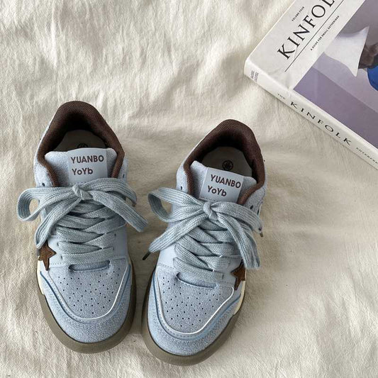 Retro Platform Sneakers til kvinder med stjernemønster Casual Sneaker