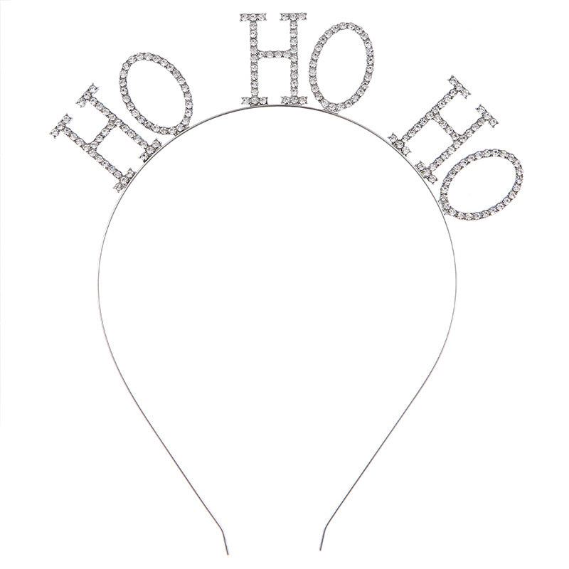 European And American Alloy Crystal Christmas Staghorn Hair Hoop