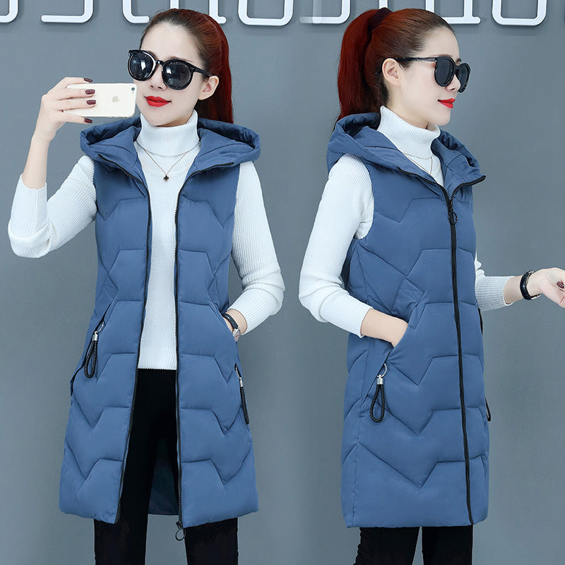 Down Cotton Vest Women's Mid-length Plus Size Coat
