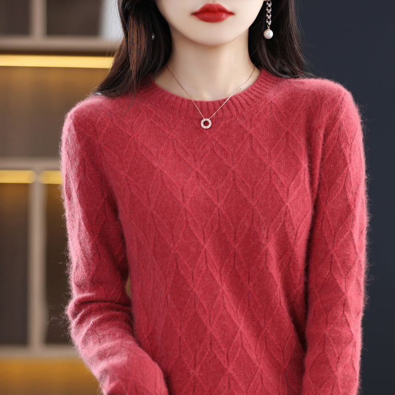 Women's Soft Glutinous Jacquard Sweater Thickened Autumn And Winter