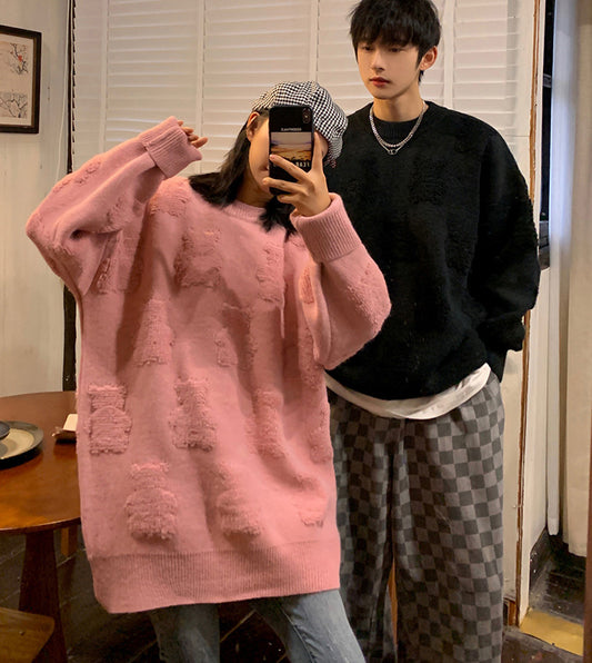 Fashionable Sweater New Knitwear Bear Jacquard