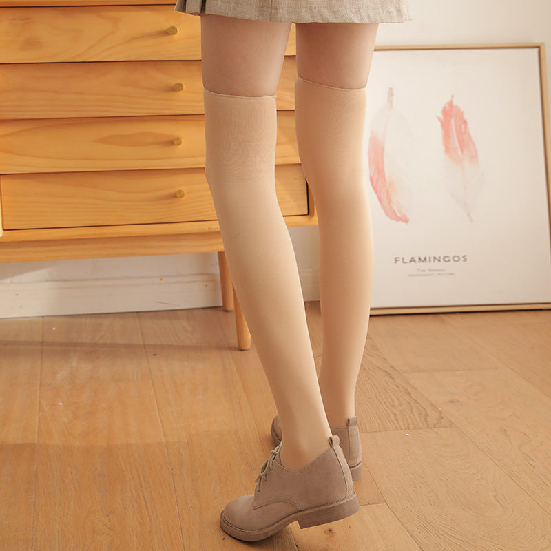 Ladies Snow Sleeping Cold Stretch Black Over Knee Socks