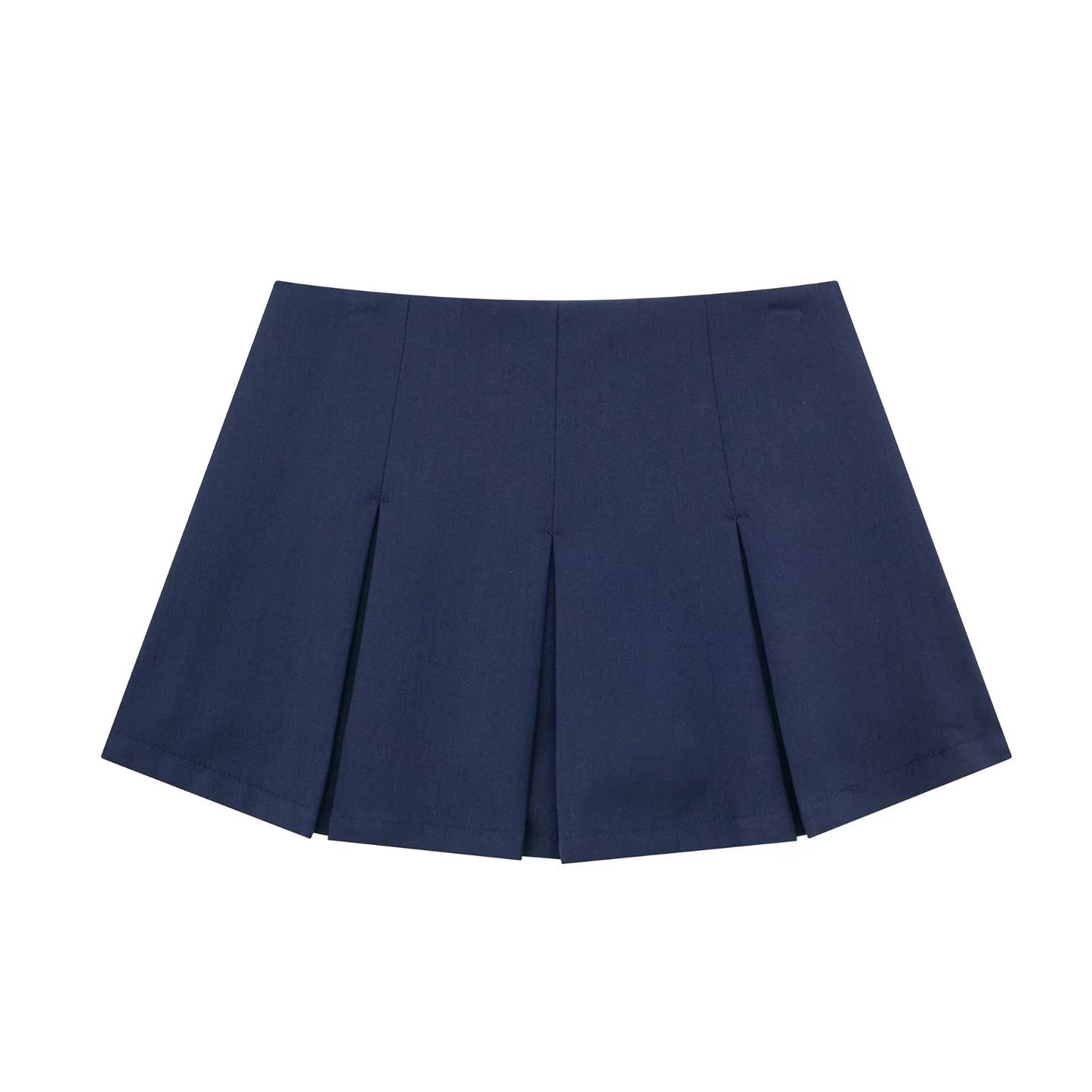 European And American Style High Waisted Wide Pleated Pants Skirt