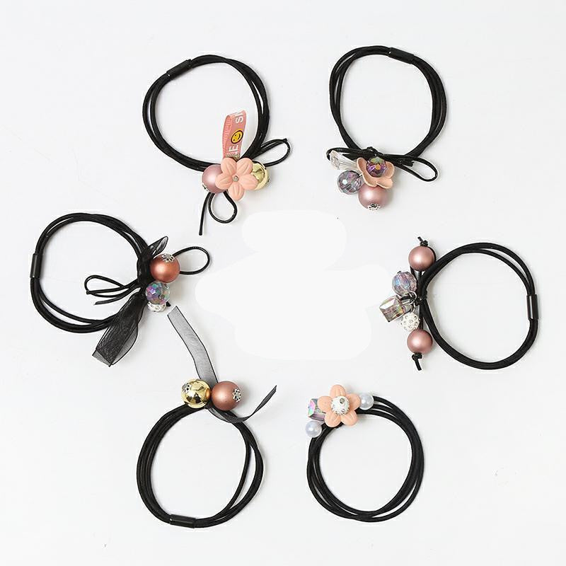 Ocean Blue 6 Piece Hair Tie Adult Crystal