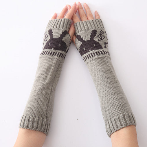 Ladies Knitted Half Finger Arm Sleeves
