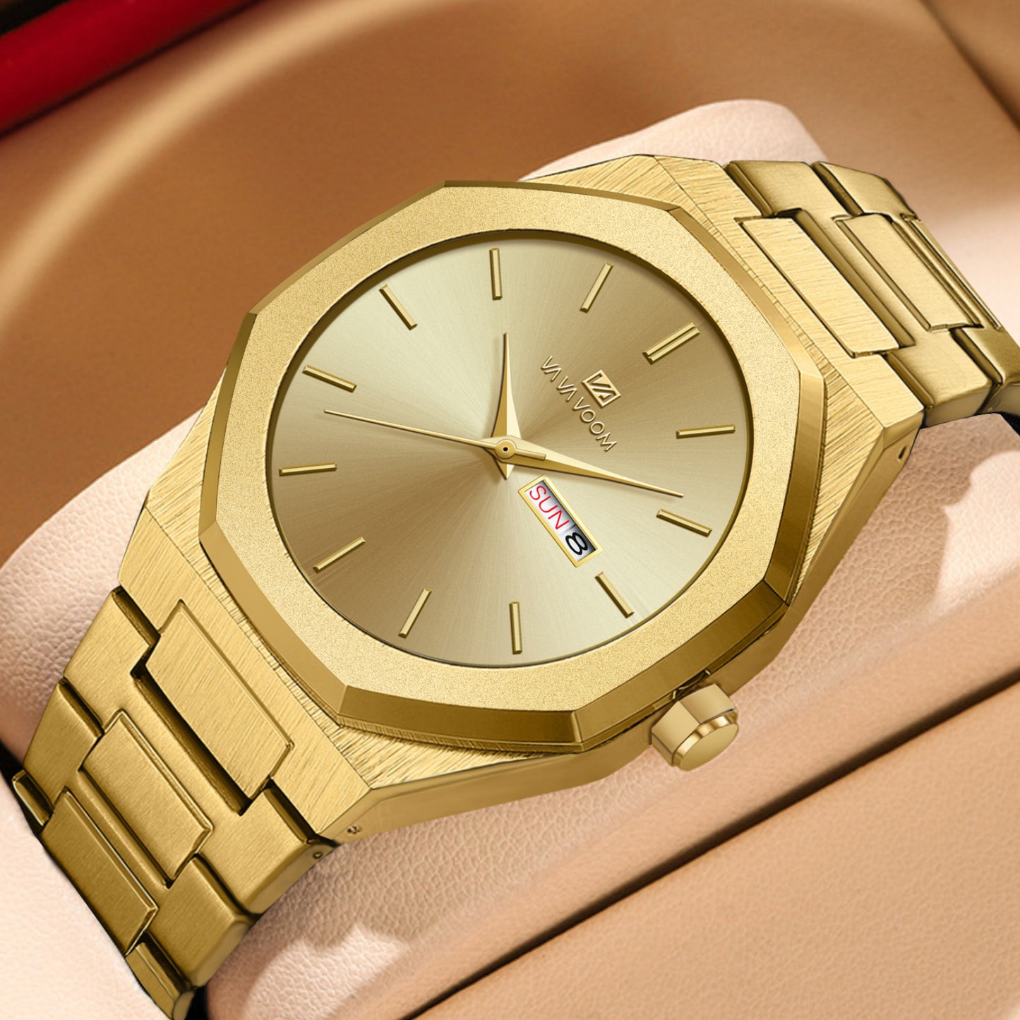 Business-Casual Steel-Chain Mens Watch