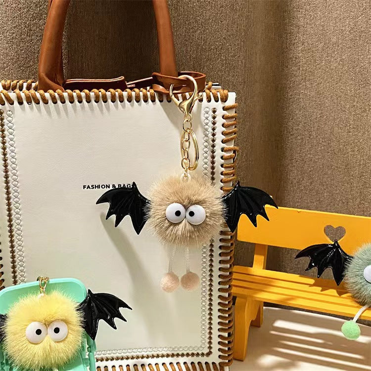 Sød sjov Halloween kunstig minkhår lille djævelspakkevedhæng