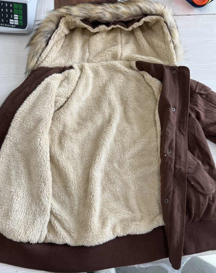 American Retro Hooded Jacket Short Coat