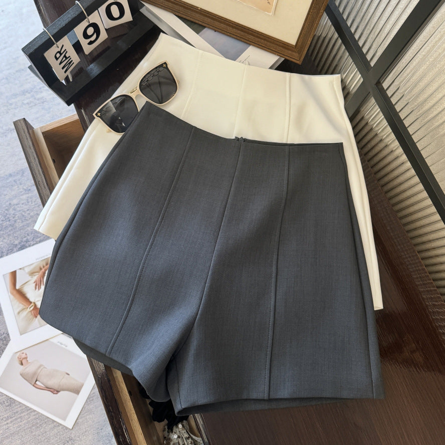Casual Pants Minimalist Gray Suit Shorts