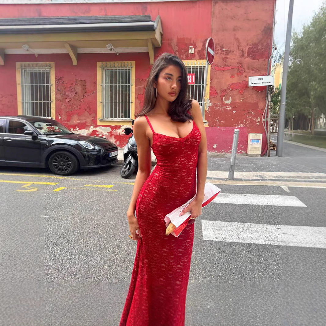 Elegant Figure-flattering Slip Dress With Straps