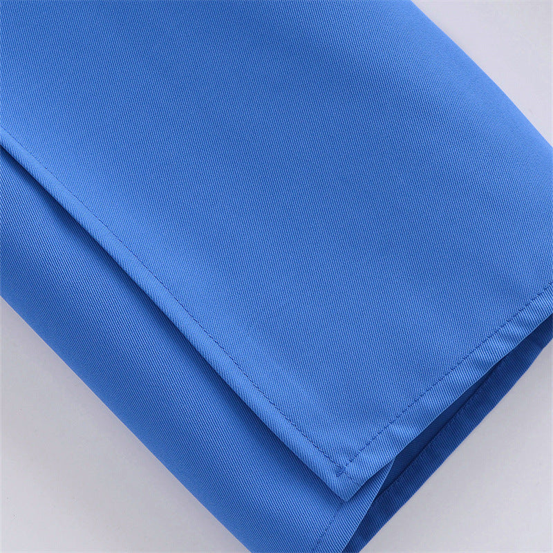 Split Klein Blue Street Wide Leg Pants