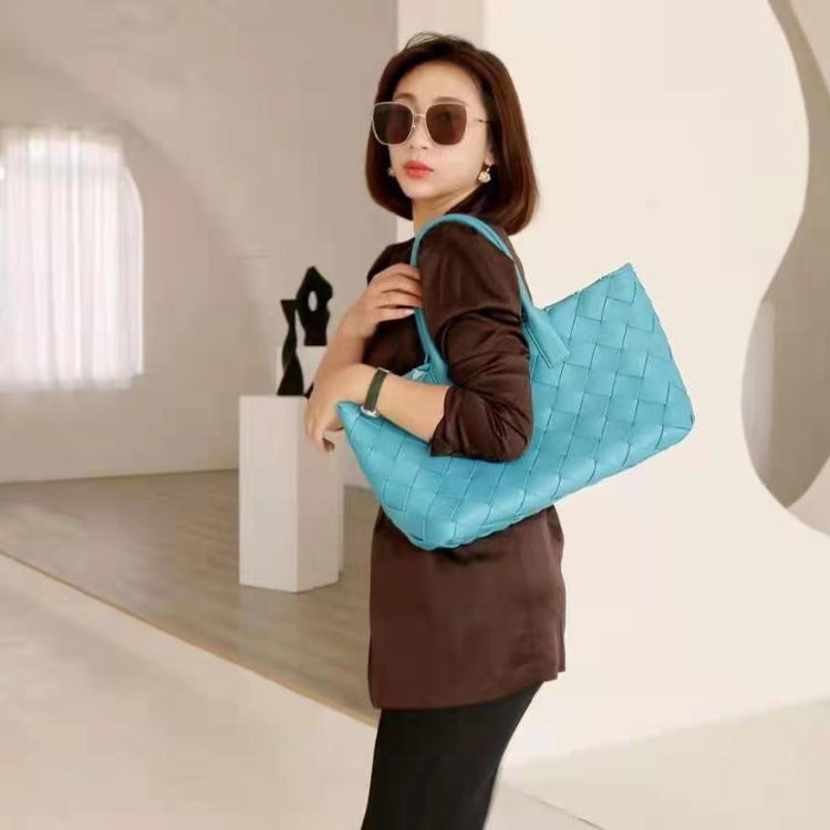 Women's Fashion Head Layer Cowhide Woven Handbag