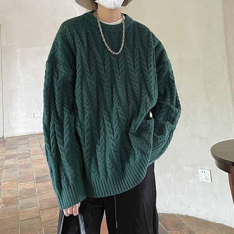 Fashion Men's And Women's Crewneck Solid Color Knitwear