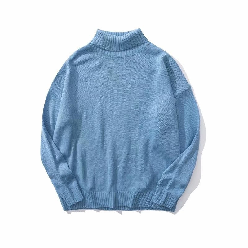 Enkel ny alsidig Turtleneck-sweater til par retro efterår og vinter ny