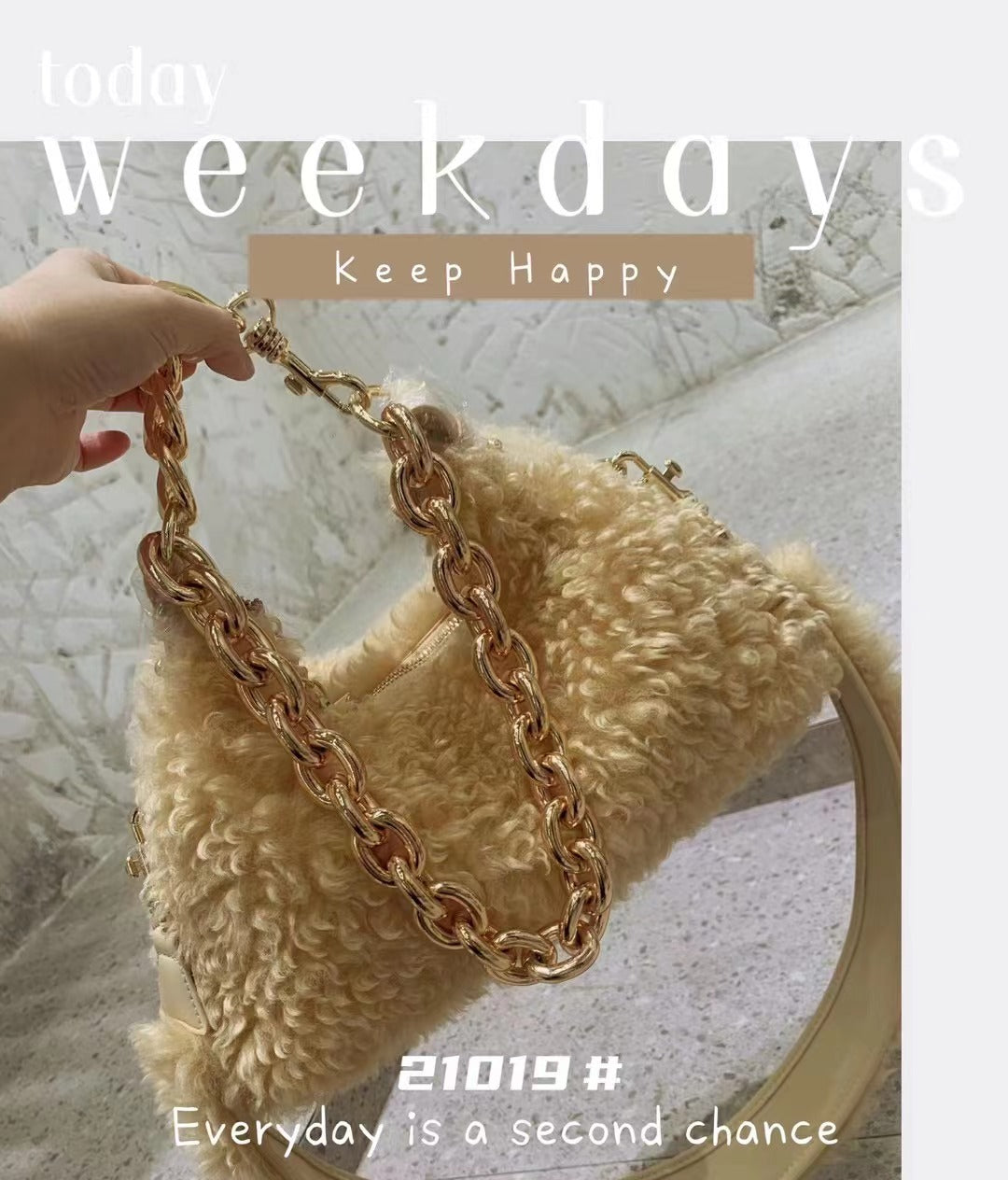 Women's Niche Design Plush Chain Shoulder Messenger Bag