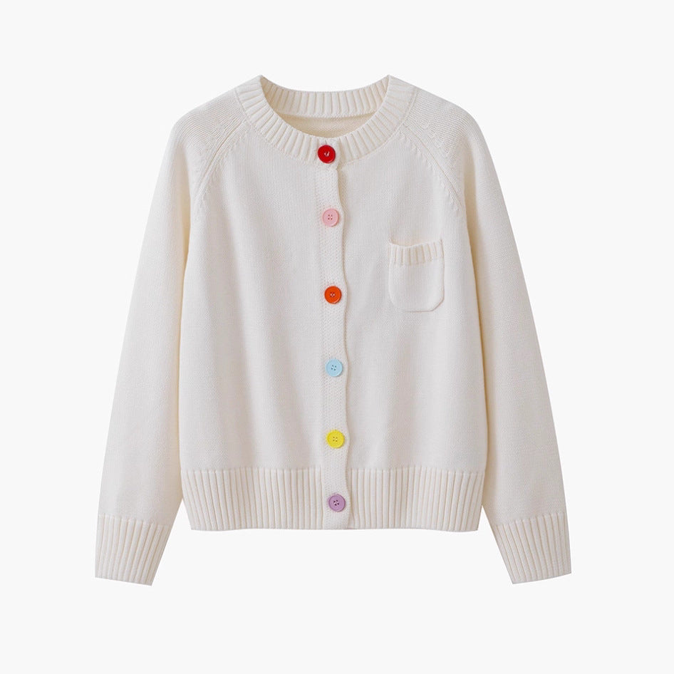 Womens Crew-neck Cardigan Sweater Jacket