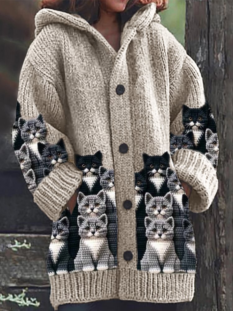 Halloween Animal 3D Printing Casual Design Sense Hooded Sweater Cloak Coat