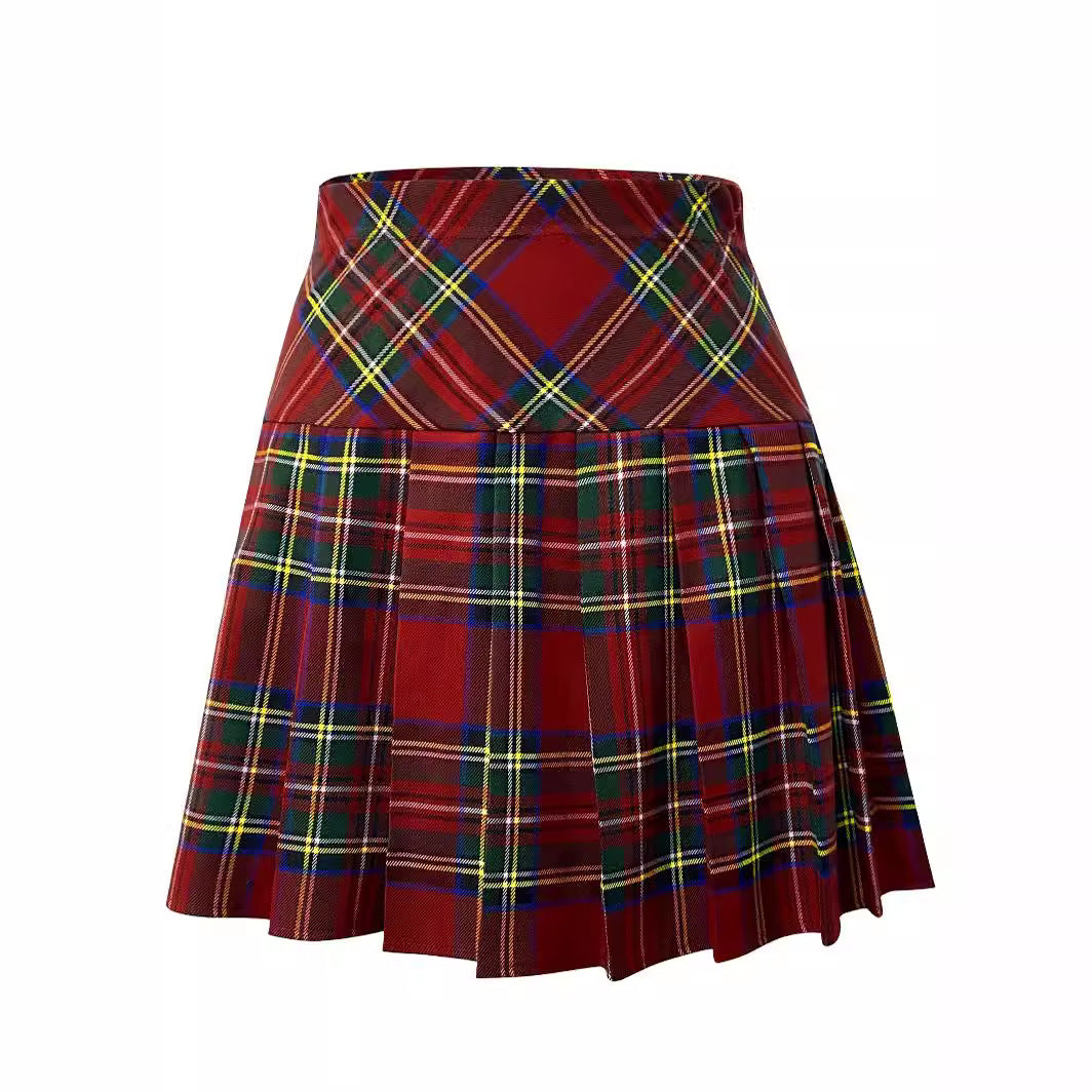 Women's Stripe College Style Pleated Skirt