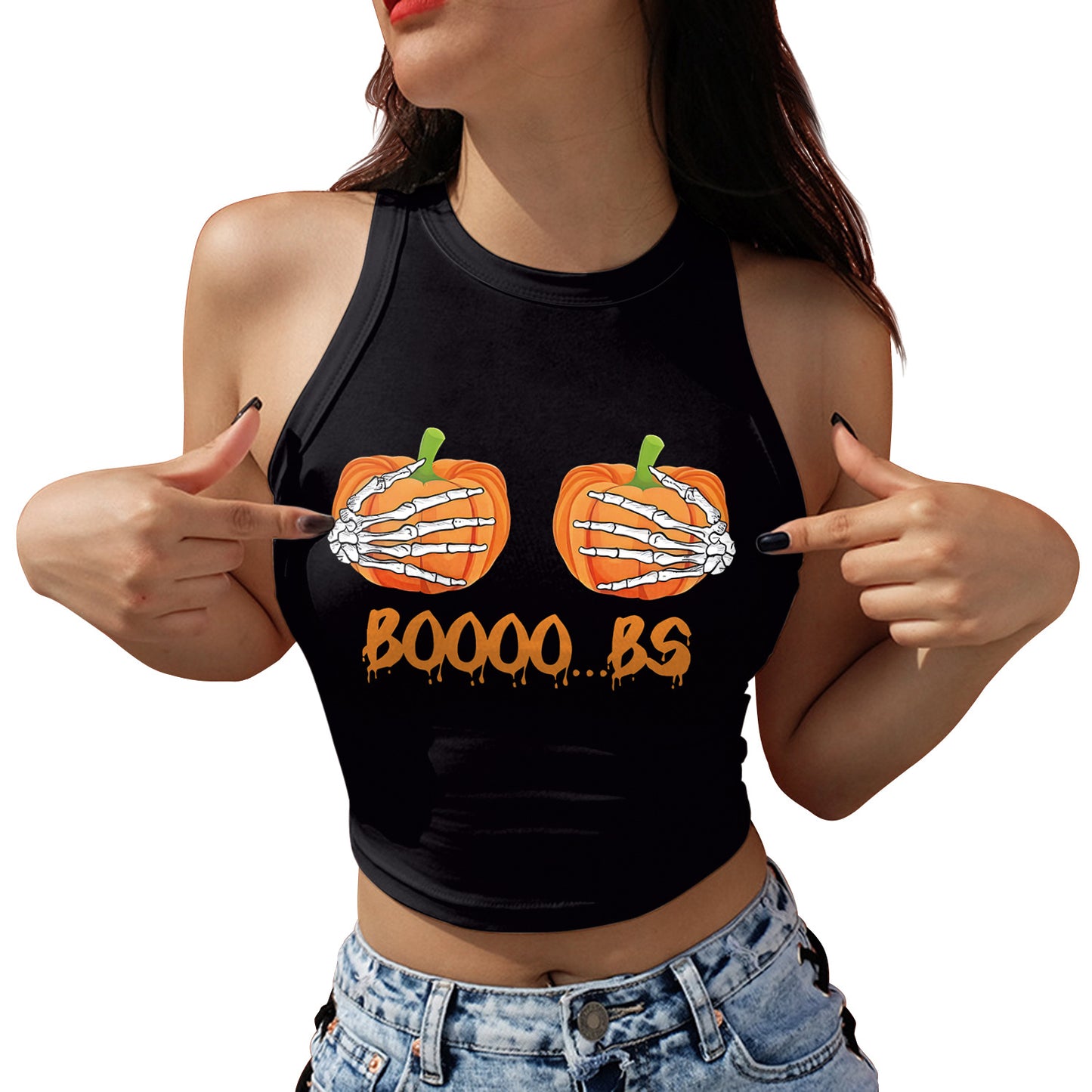 Skeleton Skull Digital Printing Vest Top For Women