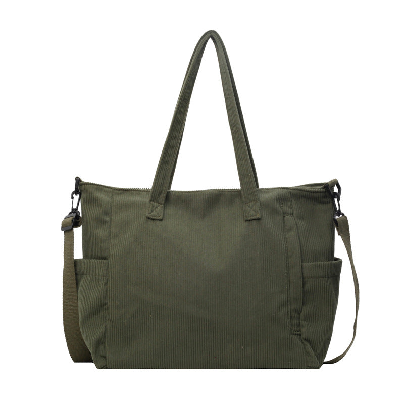 Corduroy Crossbody Bag For Commuting Large Capacity