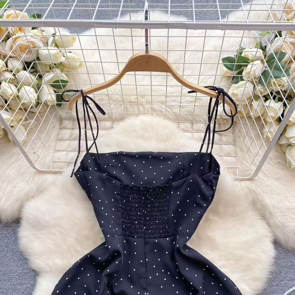 Stylish Polka-Dot Slip Dress For Women