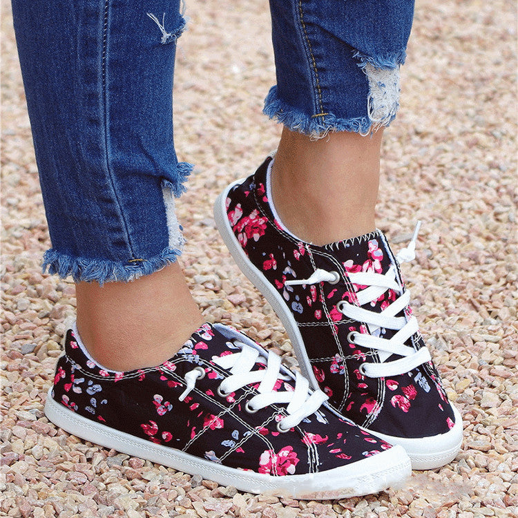 Women's Floral Shoes Casual Comfortable Fashion Flat Shoes