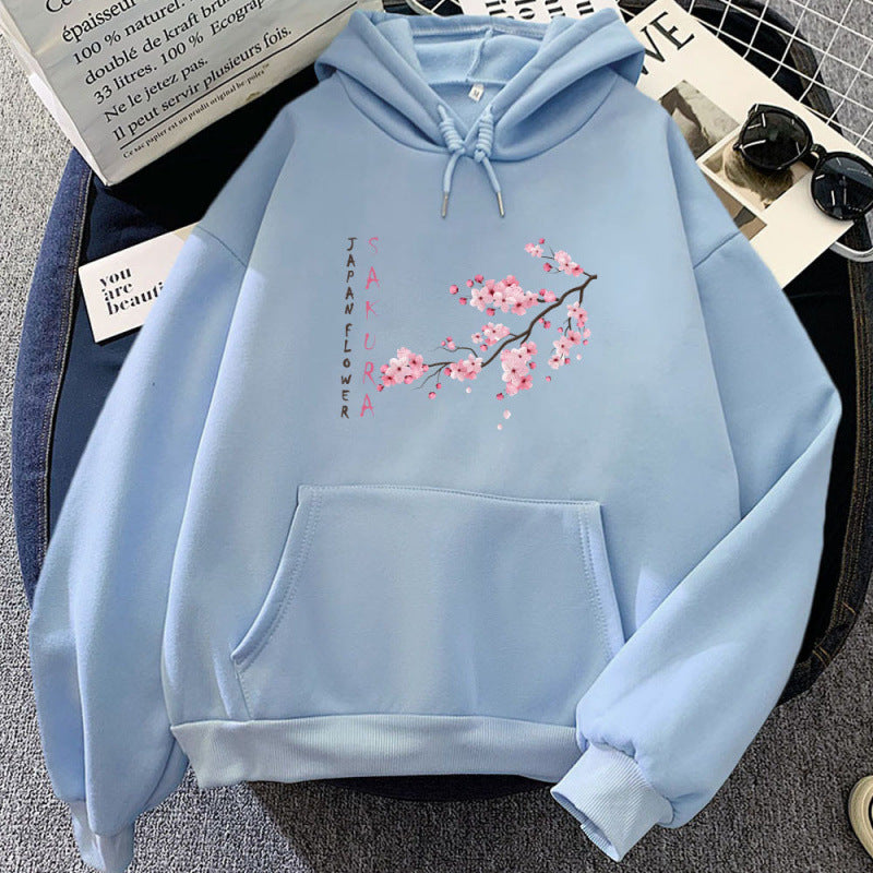 Womens Fashionable Printed Casual Loose Hoodie