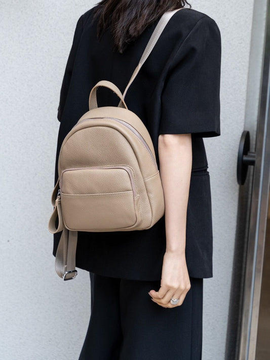 Women's All-match Simple Commute Travel Leather Backpack
