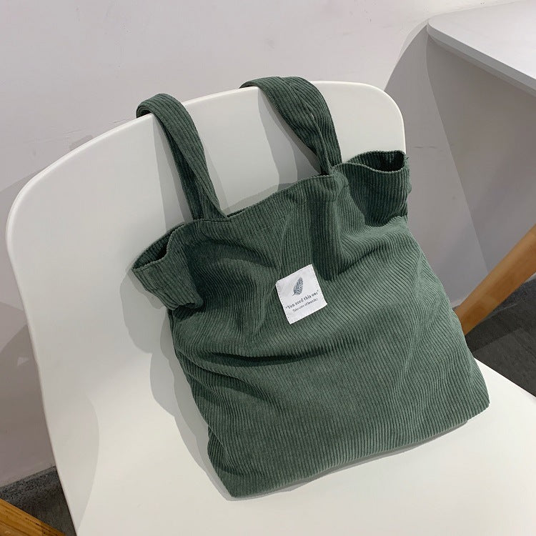 Leisure Shopping Corduroy One-shoulder Baita Student Handbag