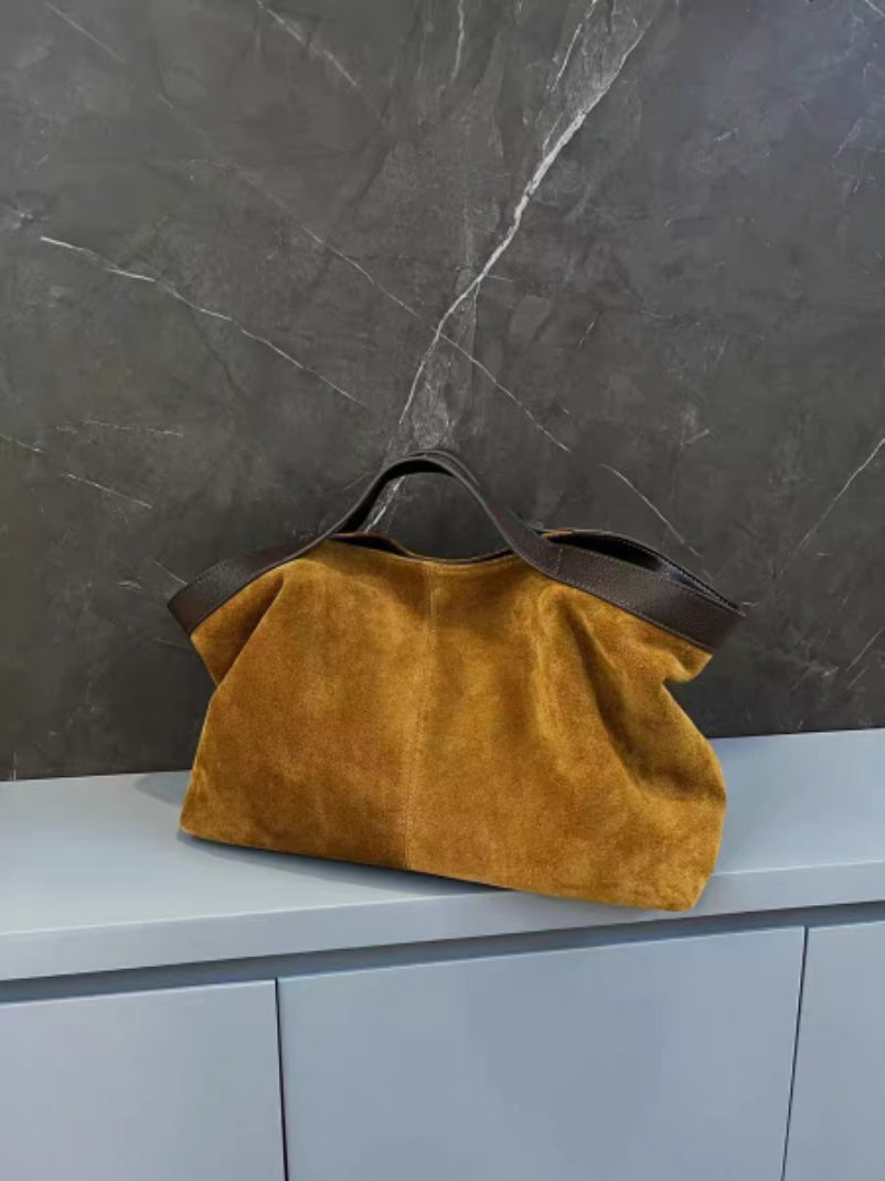 High-grade Portable One Shoulder New Autumn And Winter Matte Leather Simple Tote Bag