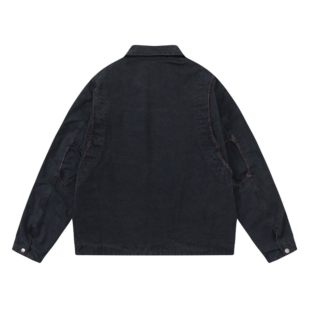 American Retro Loose Casual Long Sleeve Polo Collar Jacket