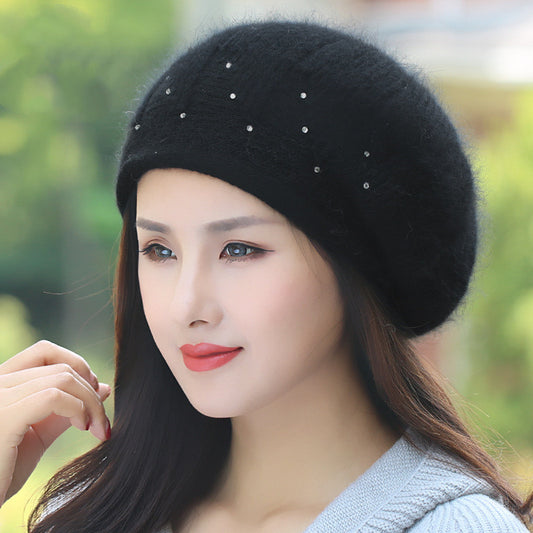 Women's Trendy All Match Rabbit Fur Wool Hat