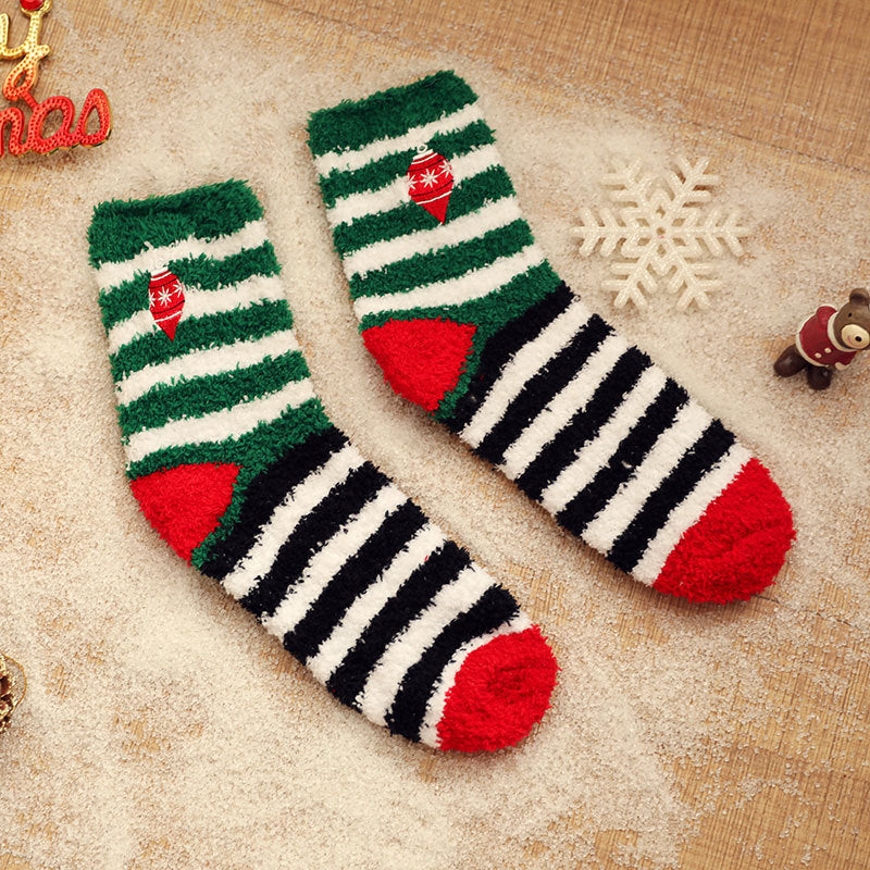 New Coral Velvet Christmas Socks