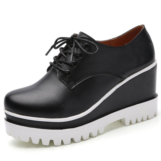 New College Tassel Deep Mouth Women's Shoes Platform Platform Platform Leather Shoes