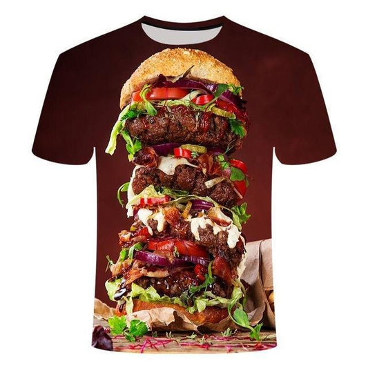 Trendy Beer 3D Digital Printing Men's Round Neck Short Sleeve T-Shirt
