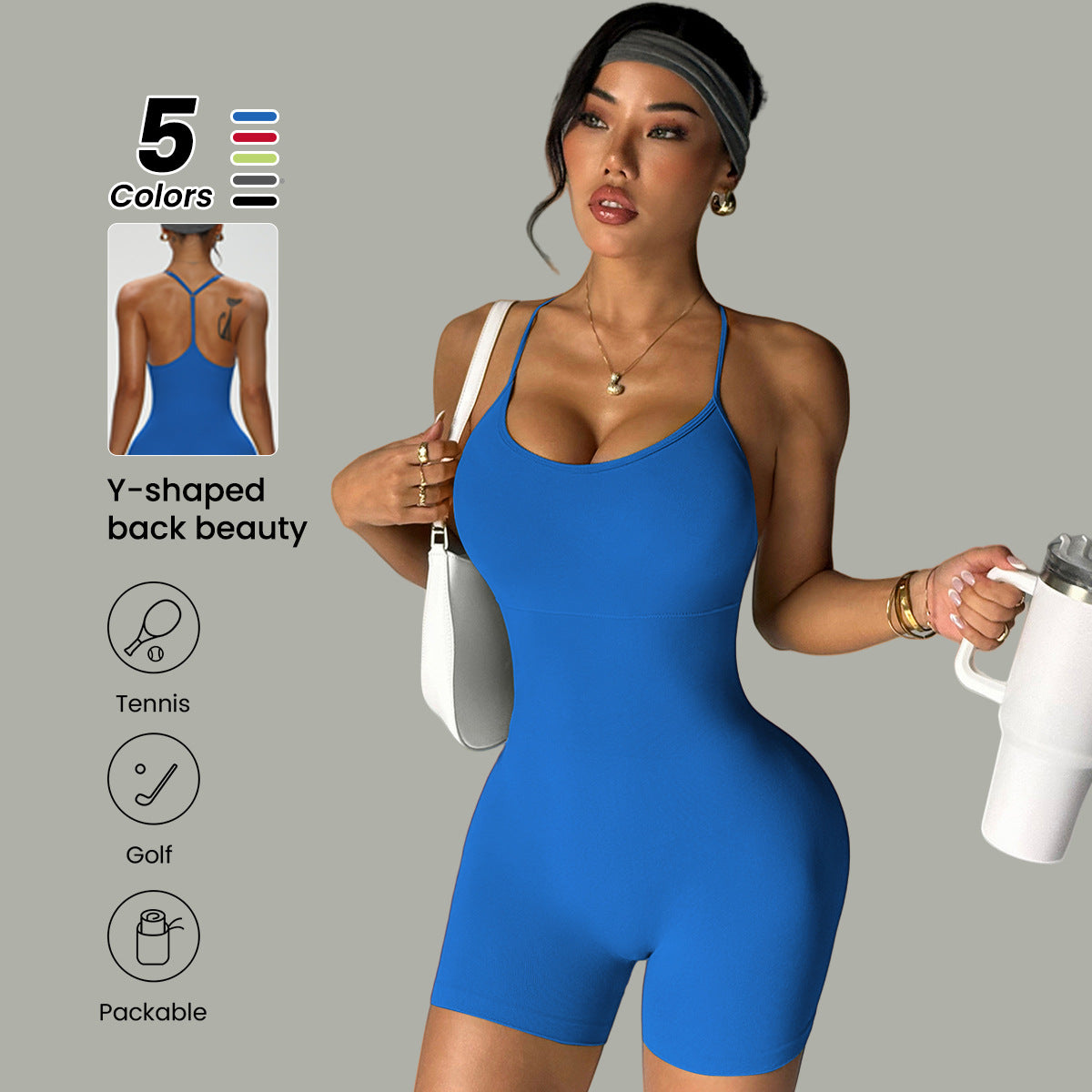 Cross-Strap Back-Shaping Bodysuit For Shaping Training And Fitness Exercises