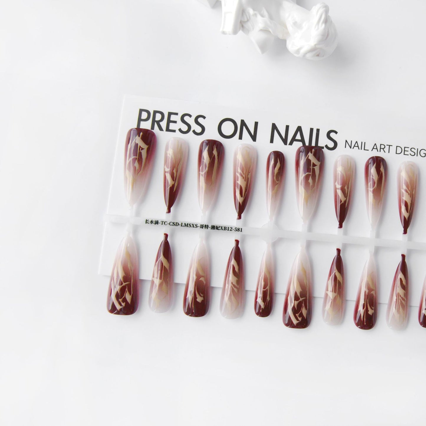 European And American Y2g Antique Ins Style Manicure Long Water Drops Frosted
