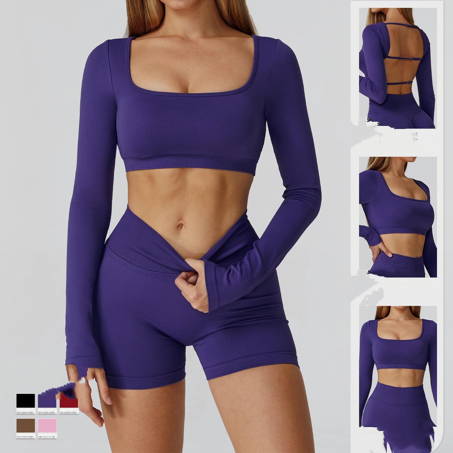 Slim Fit Seamless Yoga Clothes Hollow-out Beauty Back Yoga Long Sleeve