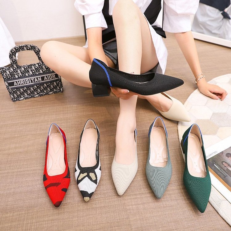 New Style Flying Woven Noodles Comfortable Peas Women's Shoes Lightweight