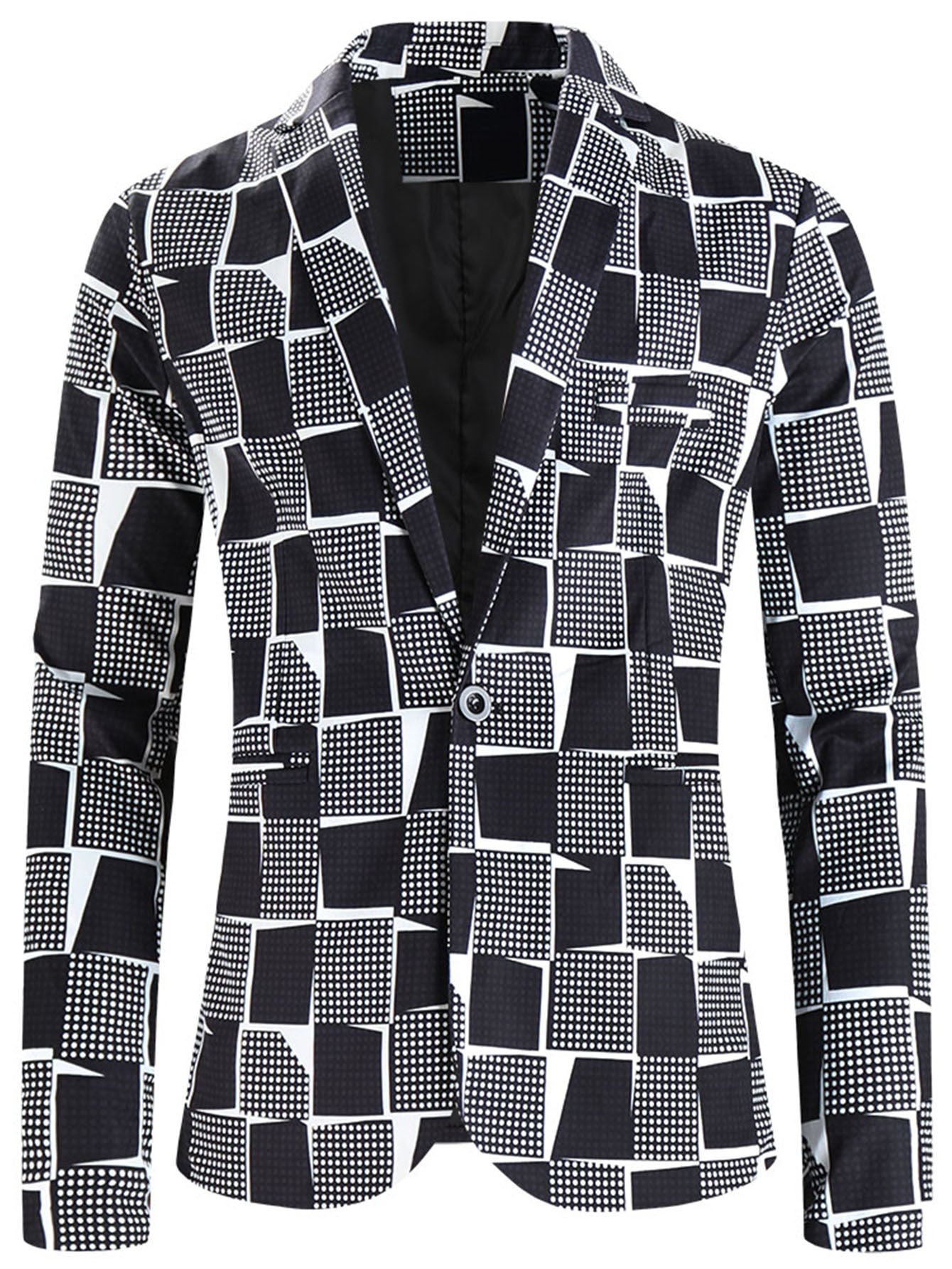 One Button Printing Leisure Suit Plus Size Men's Top