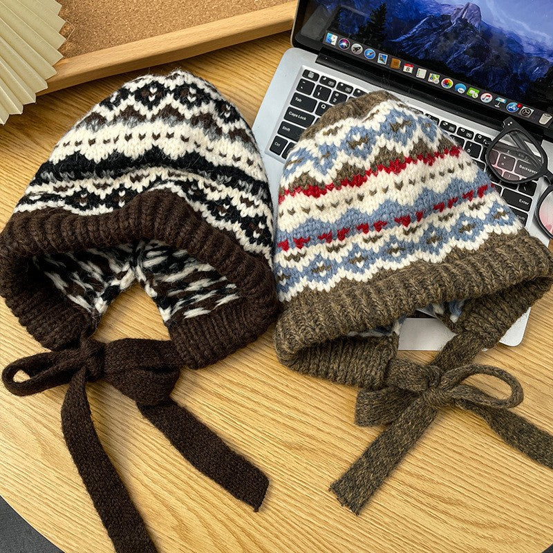 Winter Vintage Hat Bag Cap Warm Ear Protection Wool Hat
